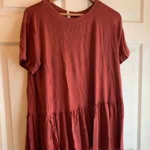 GUC WISHLIST Dark Red Babydoll Top Size L